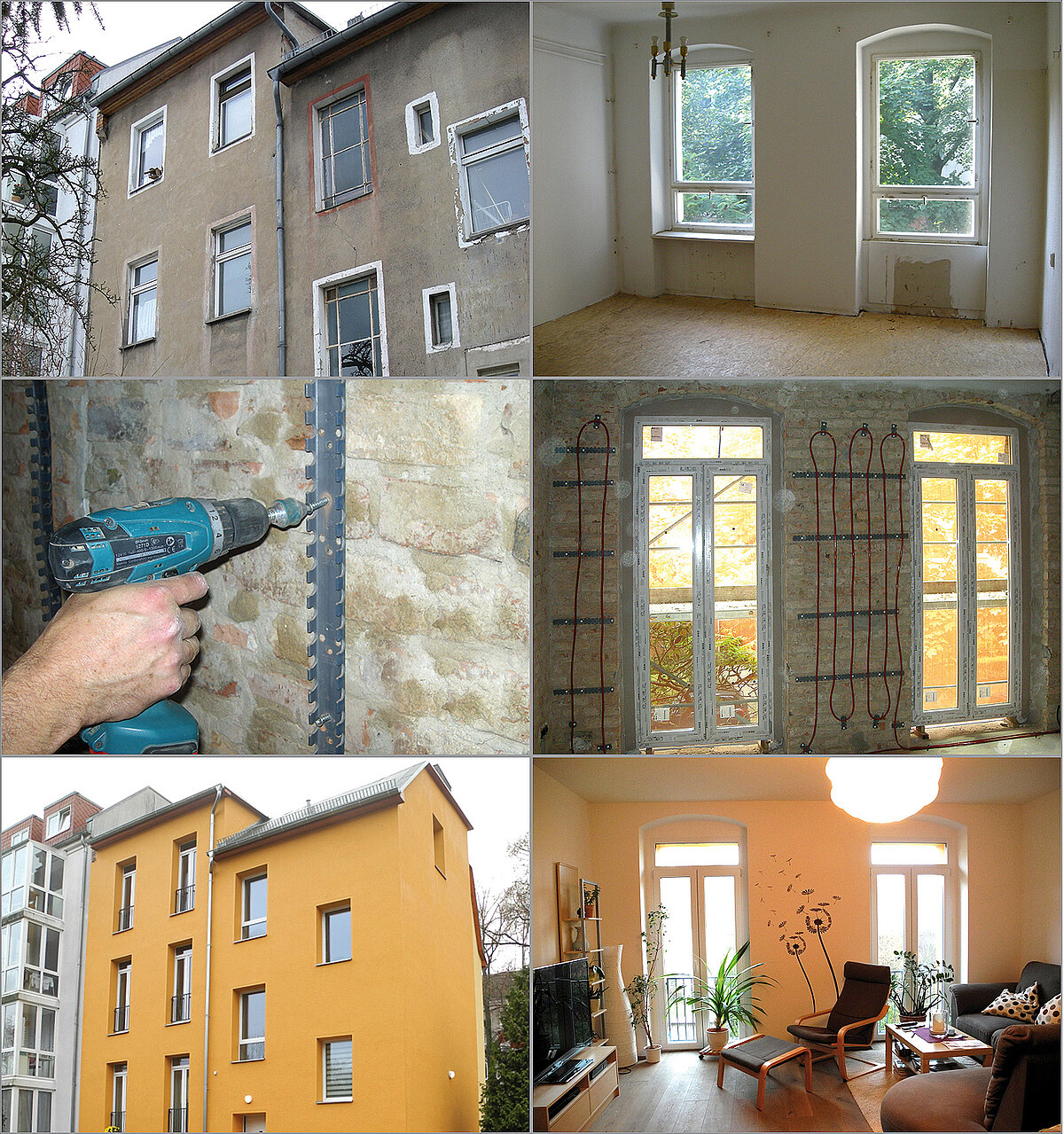 Bilder zur Modernisierung eines Mehrfamilienhauses